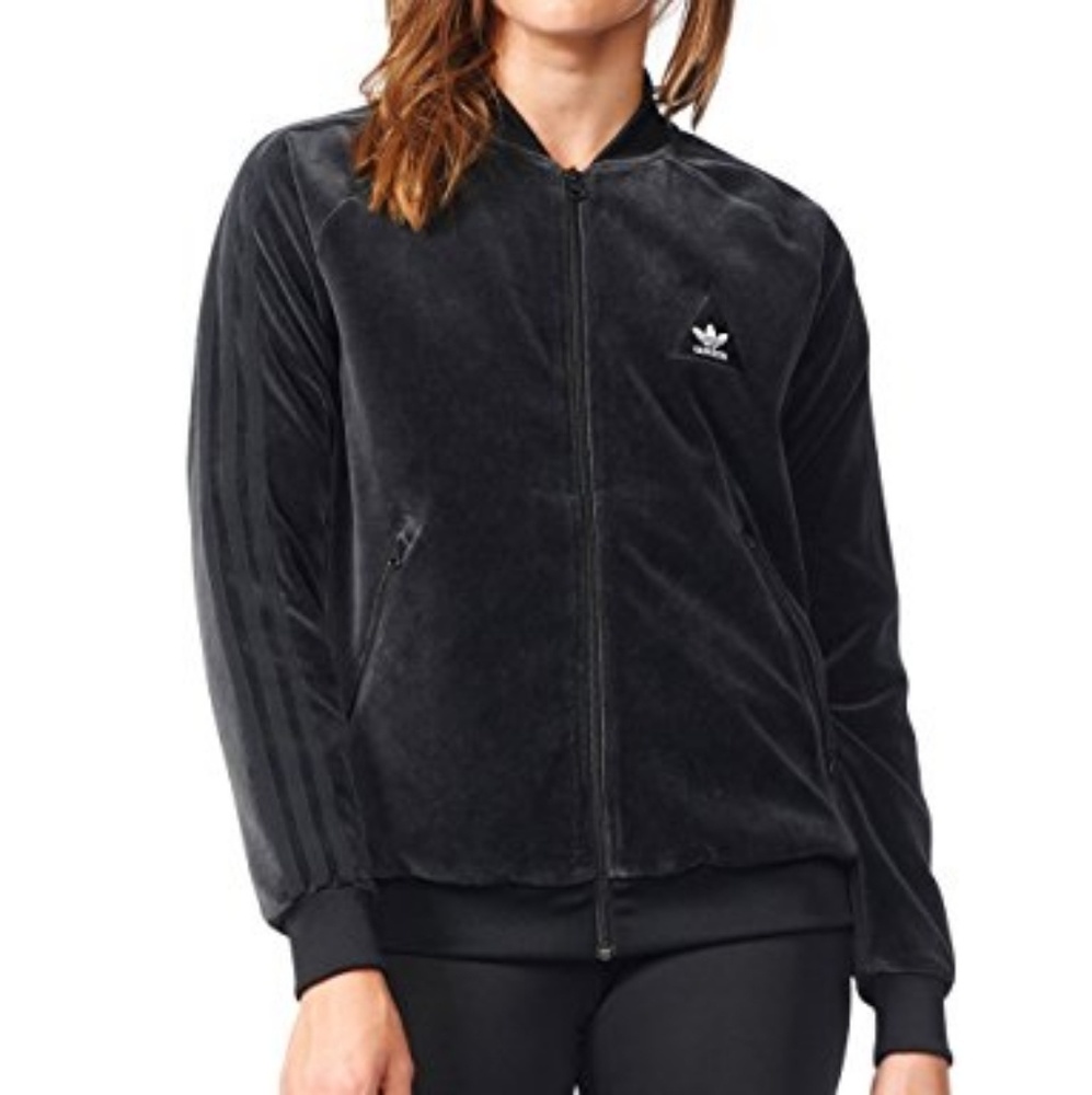 Black Adidas Velour Human Race Jacket